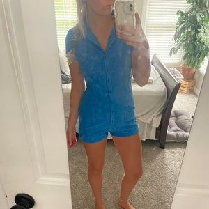 Blue collared romper